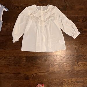 Joie white silk blouse